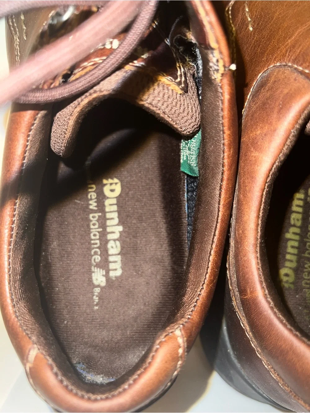 New Balance Brown Leather Lace-Up Boat Shoes